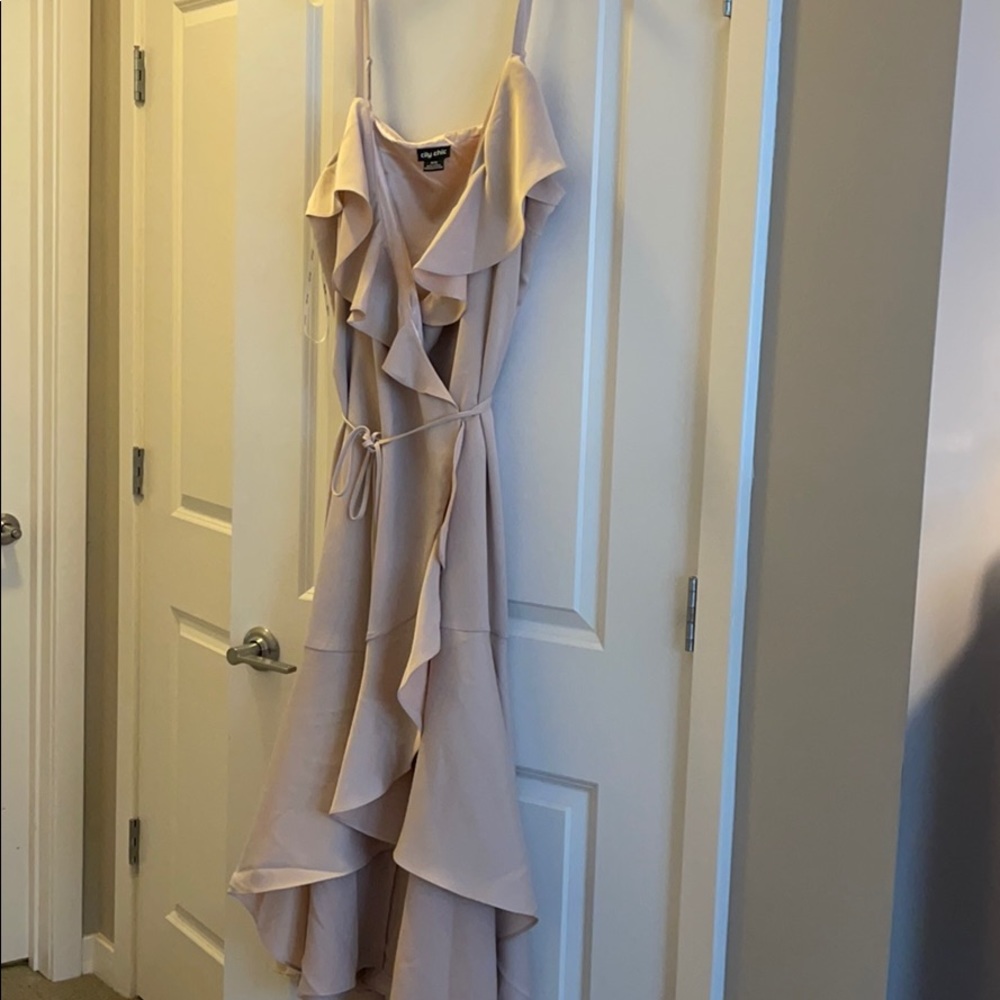 City Chic Ruffle Amore Maxi Dress- gardenia